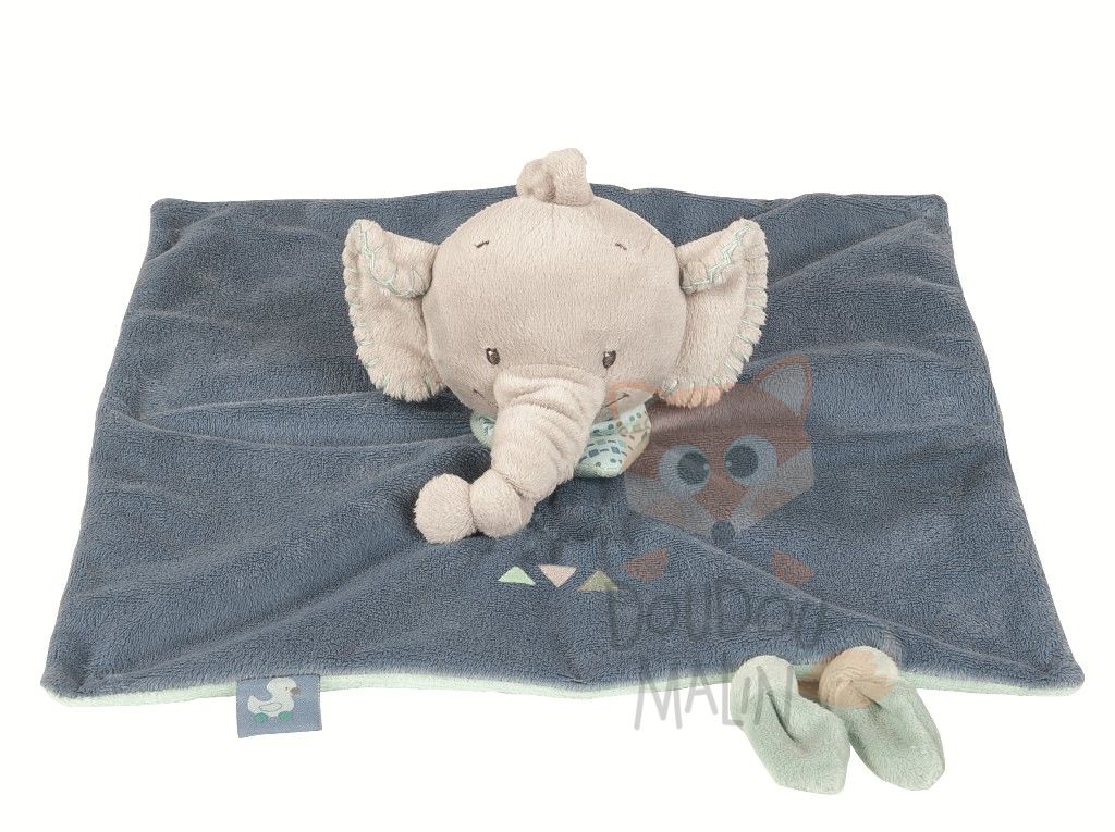  jack jules and nestor baby comforter elephant blue grey 